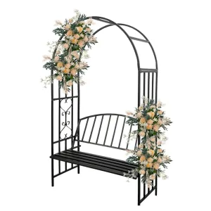 Large Outdoor Backyard Garden Arbor Archway Trellis Bench