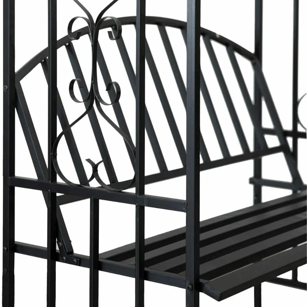 Large Outdoor Backyard Garden Arbor Archway Trellis Bench