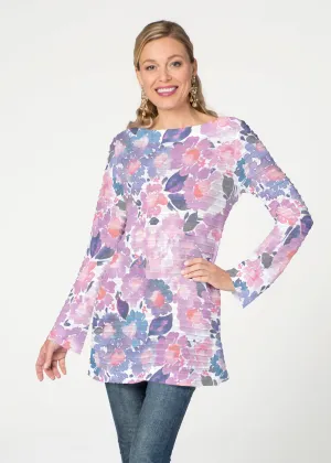 Lilac (16255) ~ Banded Boatneck Tunic