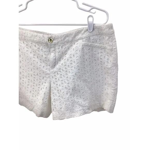 Lilly Pulitzer Eyelet Preppy Shorts Womens Size 16 White