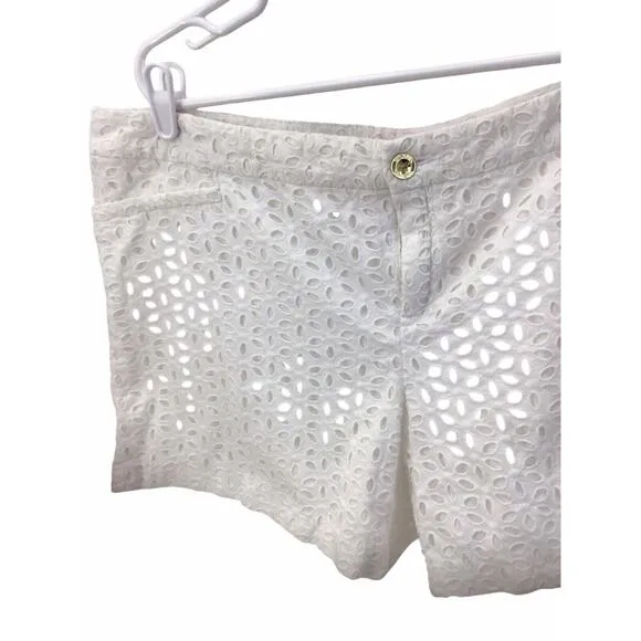 Lilly Pulitzer Eyelet Preppy Shorts Womens Size 16 White