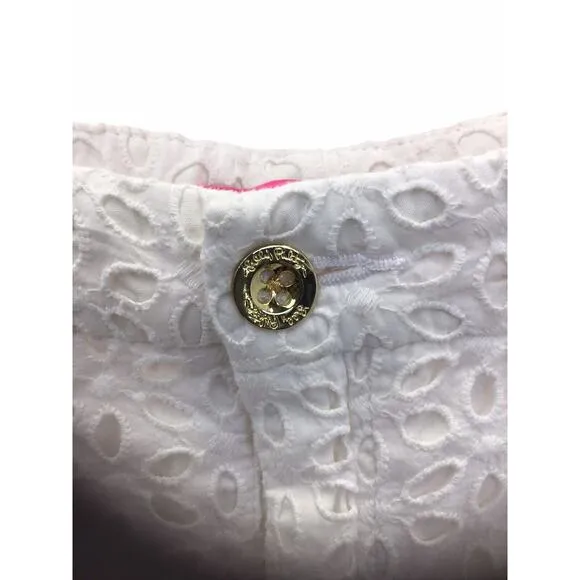 Lilly Pulitzer Eyelet Preppy Shorts Womens Size 16 White