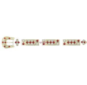 Los Altos Gold Long Buckle Set With Stones
