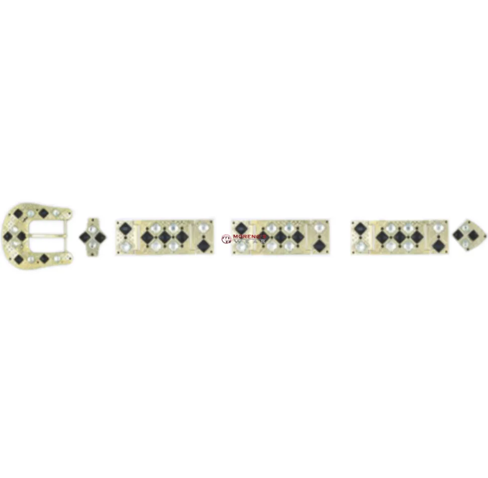 Los Altos Gold Long Buckle Set With Stones