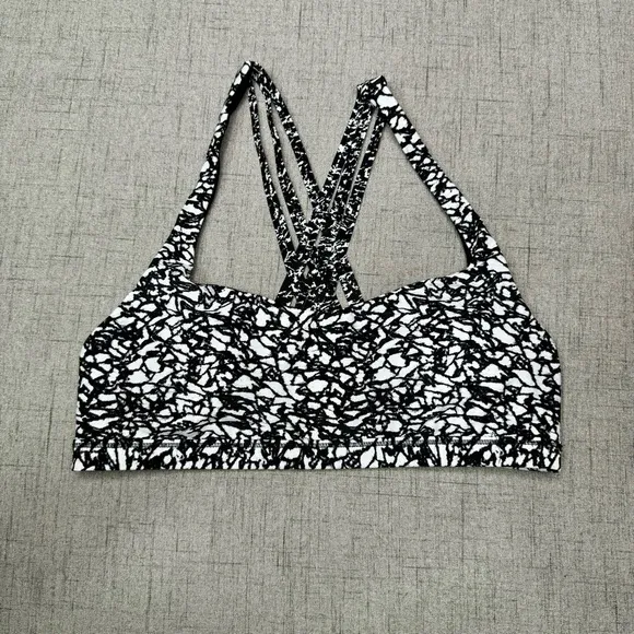 Lululemon Energy Bra H2O Iced Wave White Black 6