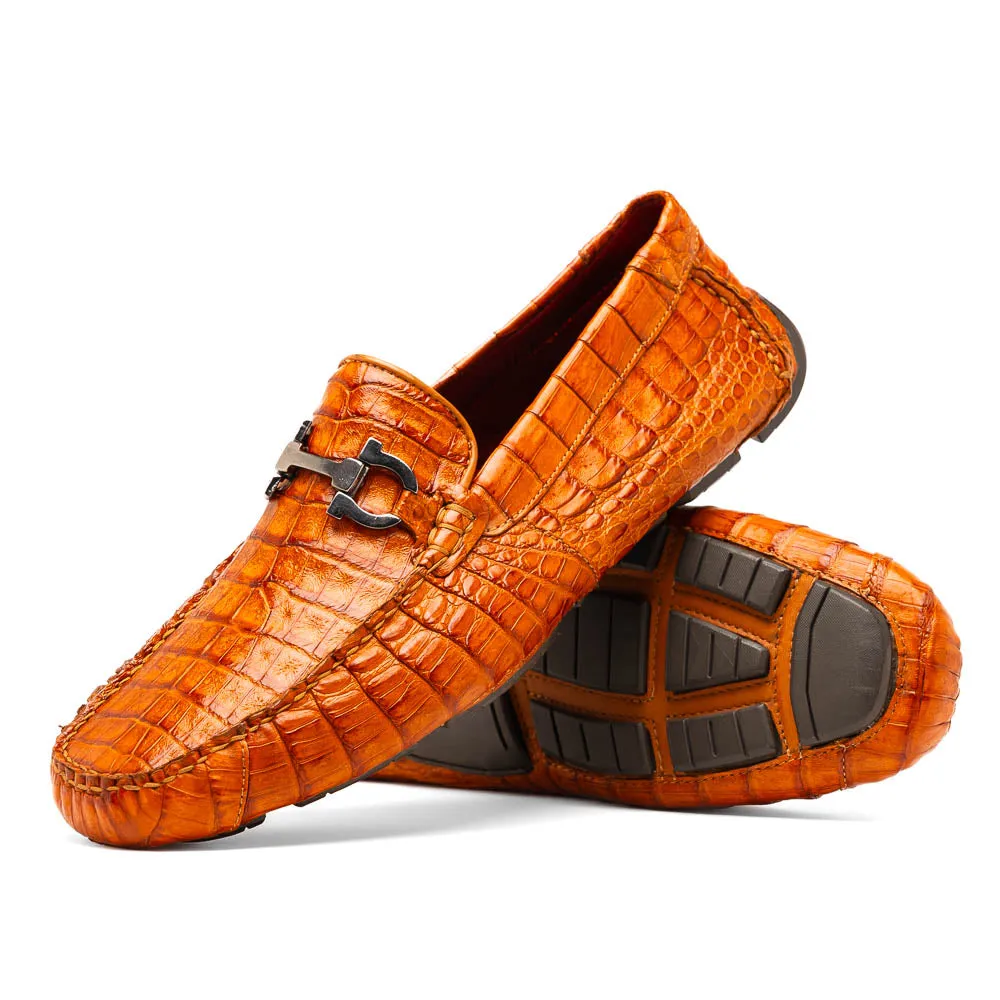 Marco Di Milano Parma Brandy Caiman Belly Bit Drivers