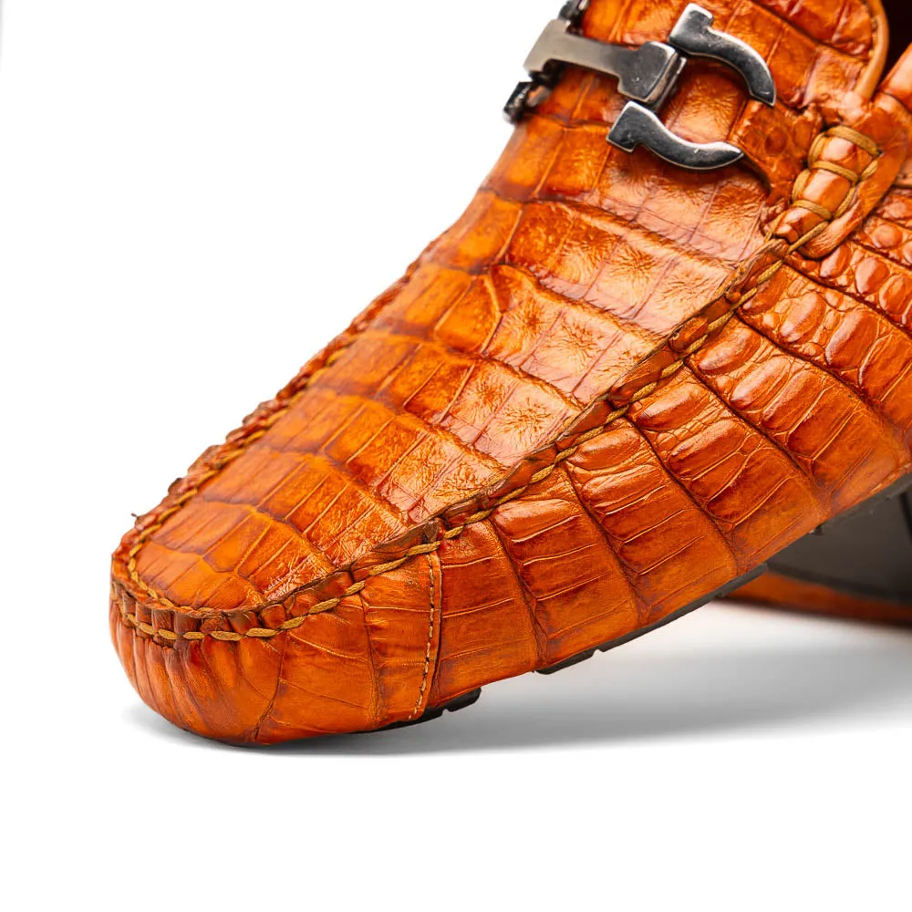 Marco Di Milano Parma Brandy Caiman Belly Bit Drivers