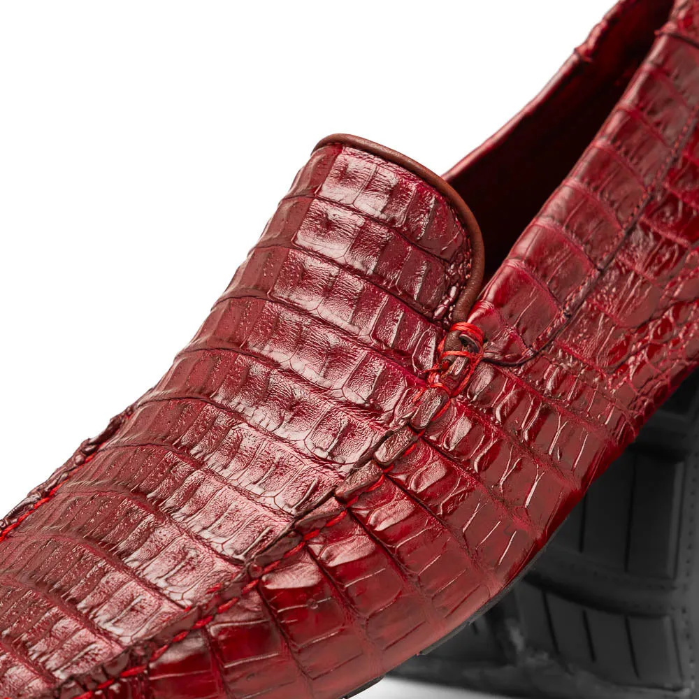 Marco Di Milano Remo Wine Caiman Crocodile Driving Shoes