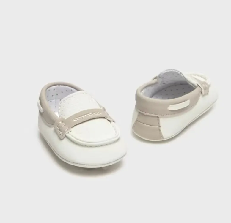Mayoral Baby Boys Soft Sole Cream Moccasins Shoe