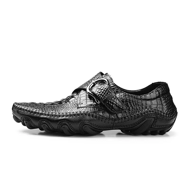 Men Crocodile Buckle Sneakers Soft