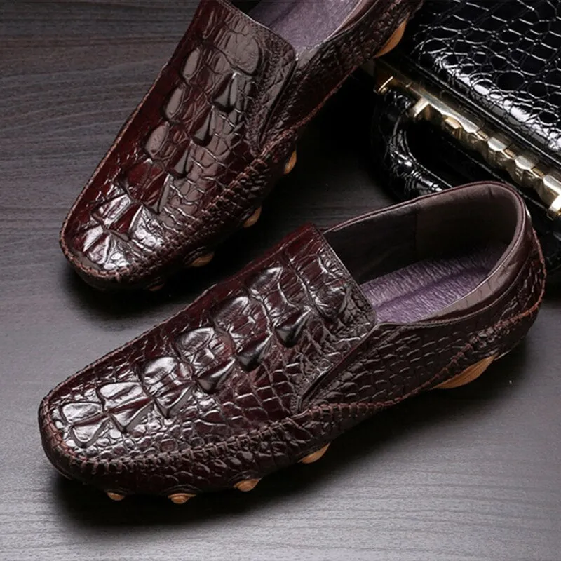 Men Crocodile Silp on Soft Sneakers