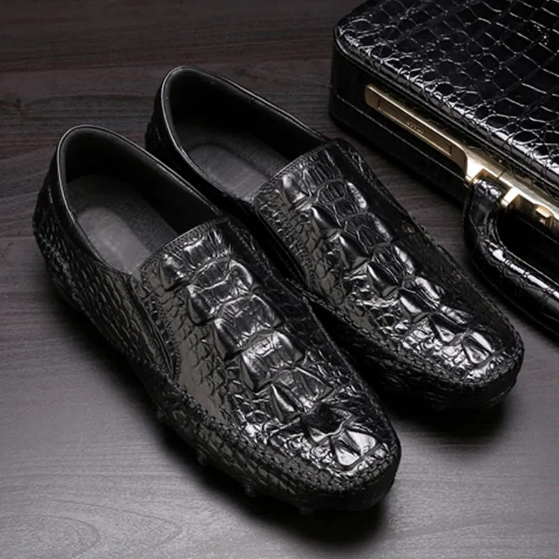 Men Crocodile Silp on Soft Sneakers