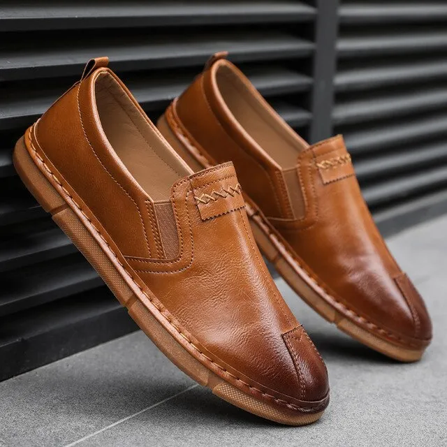 Men's Bright De Hombre Slides Zapatos Leather Casual Driving Shoes