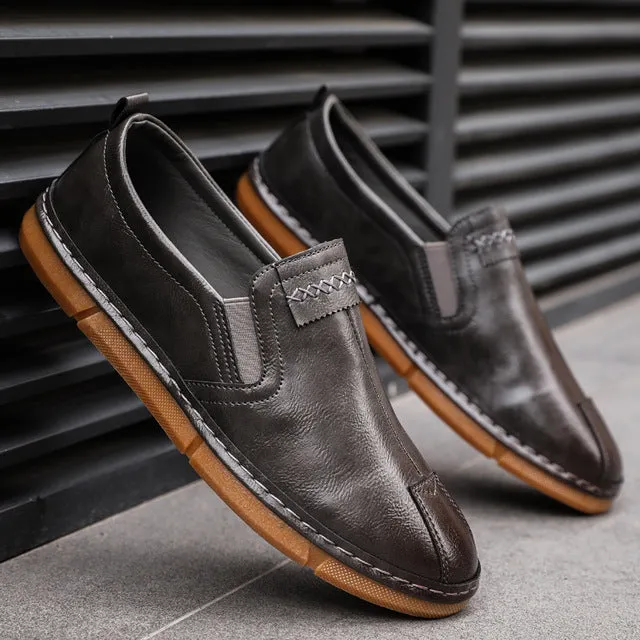 Men's Bright De Hombre Slides Zapatos Leather Casual Driving Shoes