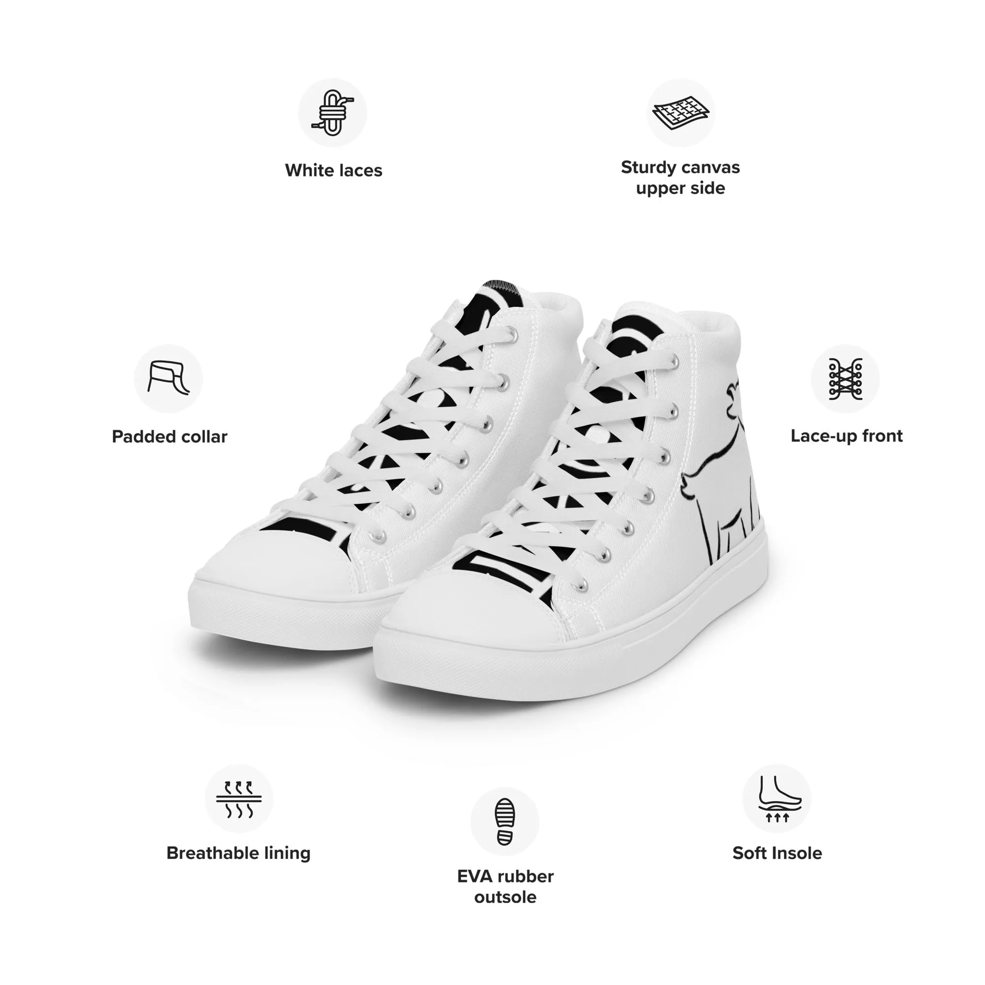 Men’s high top canvas shoes- Stylish & Comfortable