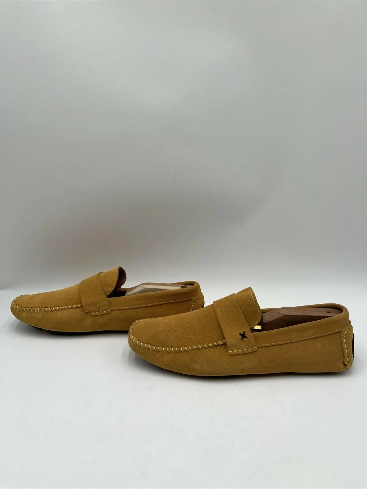 Men’s Massimo Matteo Suede Driving Shoes Yellow Size 10M - Very Good