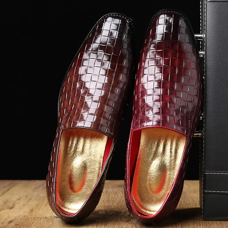 Mens shoes casual leather Gradient Slip-ons Man loafers Party Shoes Nonslip Soft Luxury brand Superstar