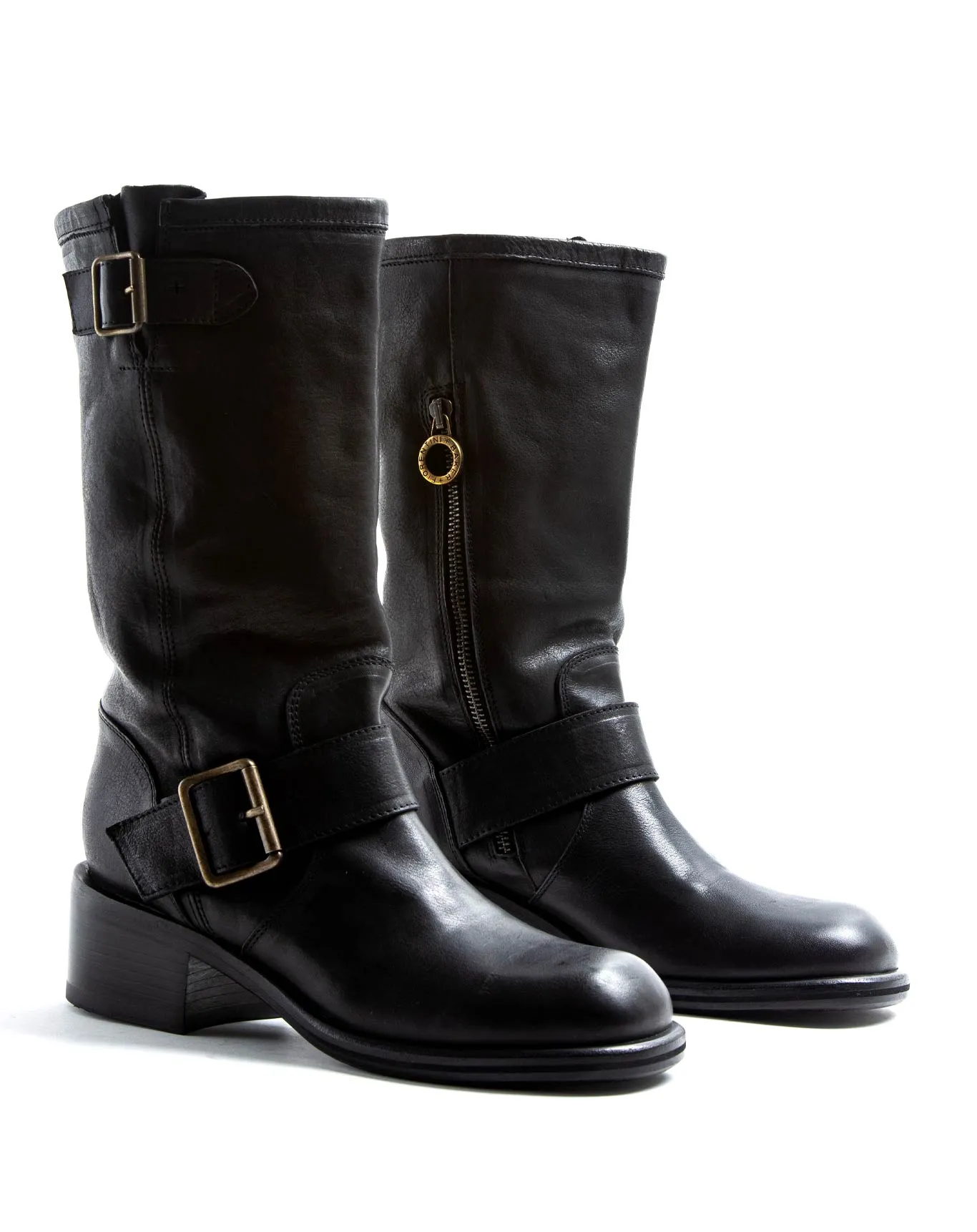 MIK Black Leather Boots