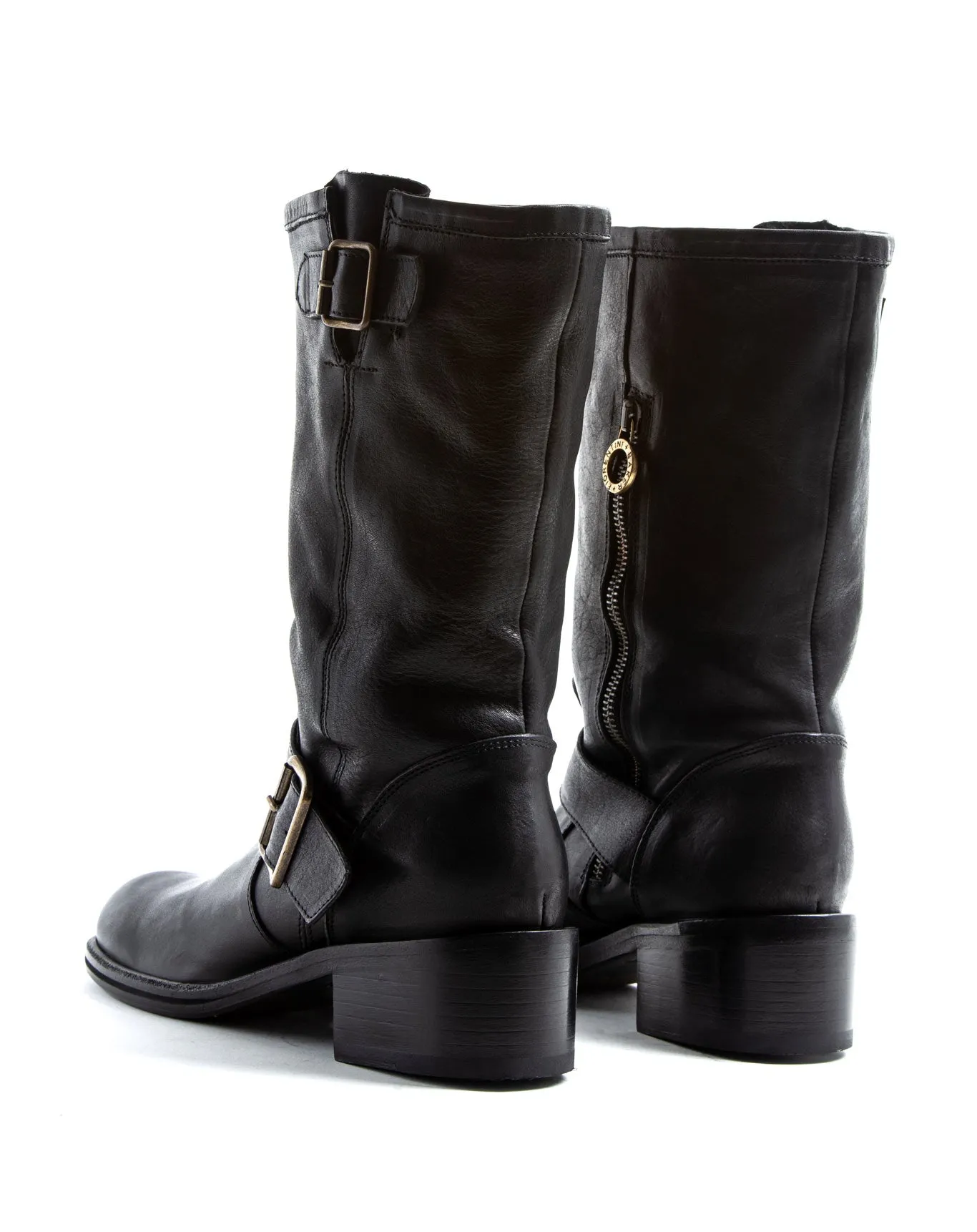 MIK Black Leather Boots