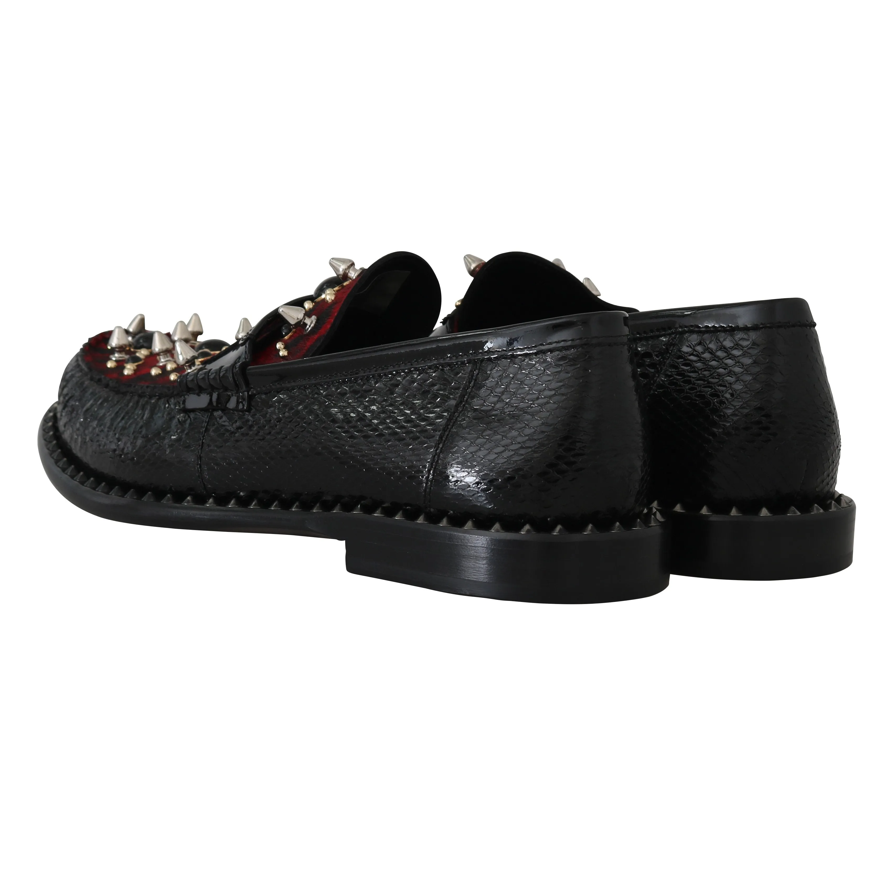Moccasins Black Snakeskin Loafers