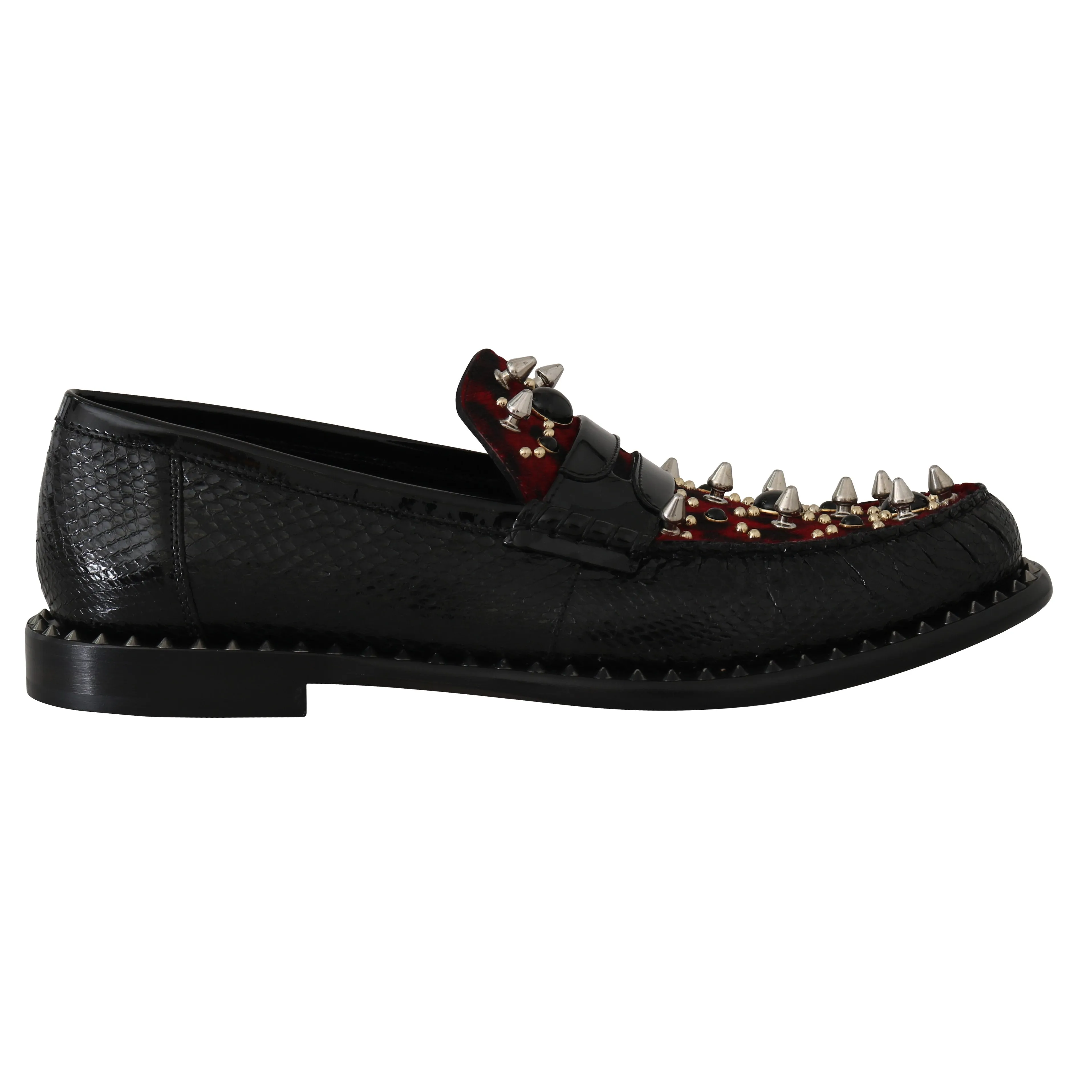 Moccasins Black Snakeskin Loafers