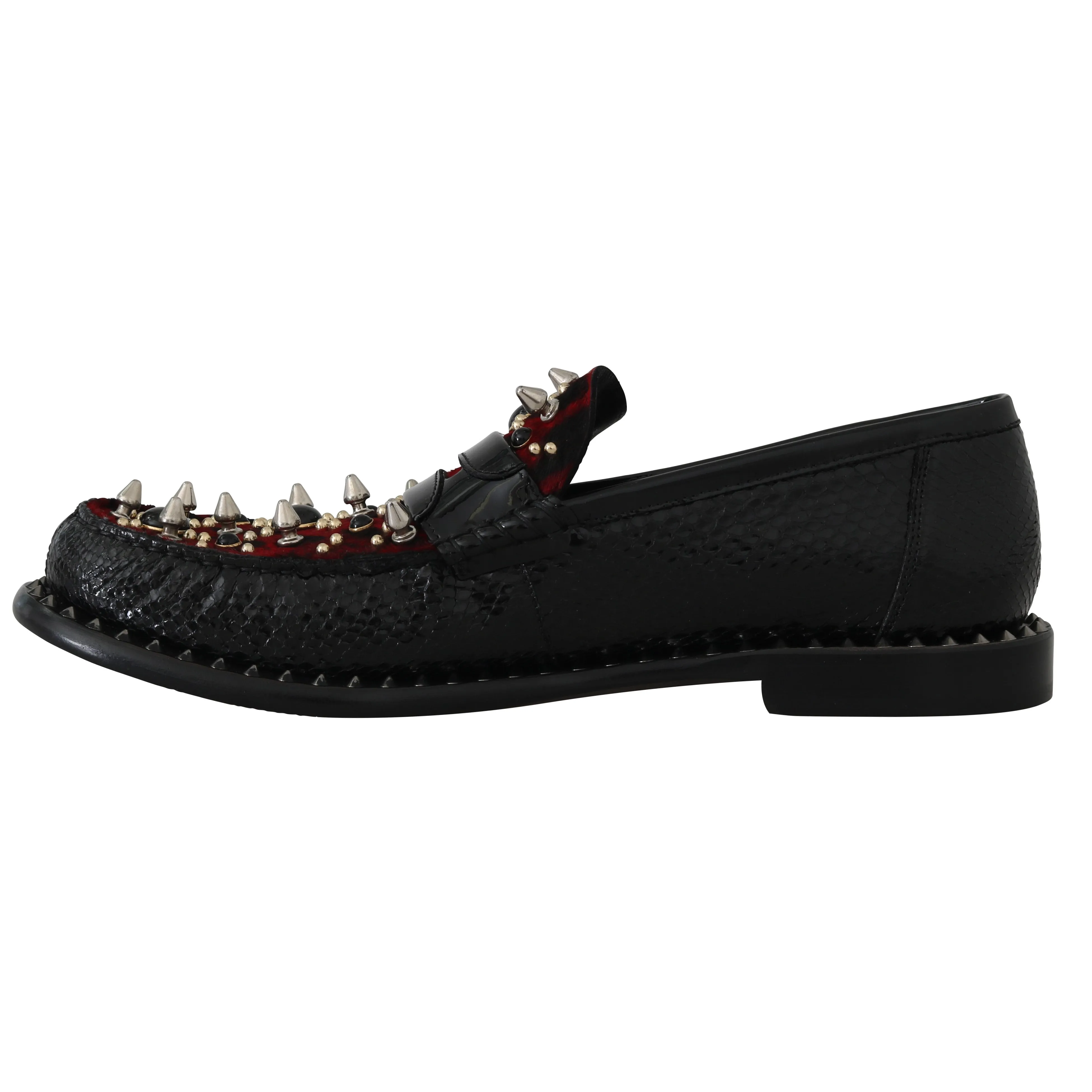 Moccasins Black Snakeskin Loafers