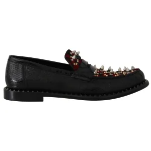 Moccasins Black Snakeskin Loafers