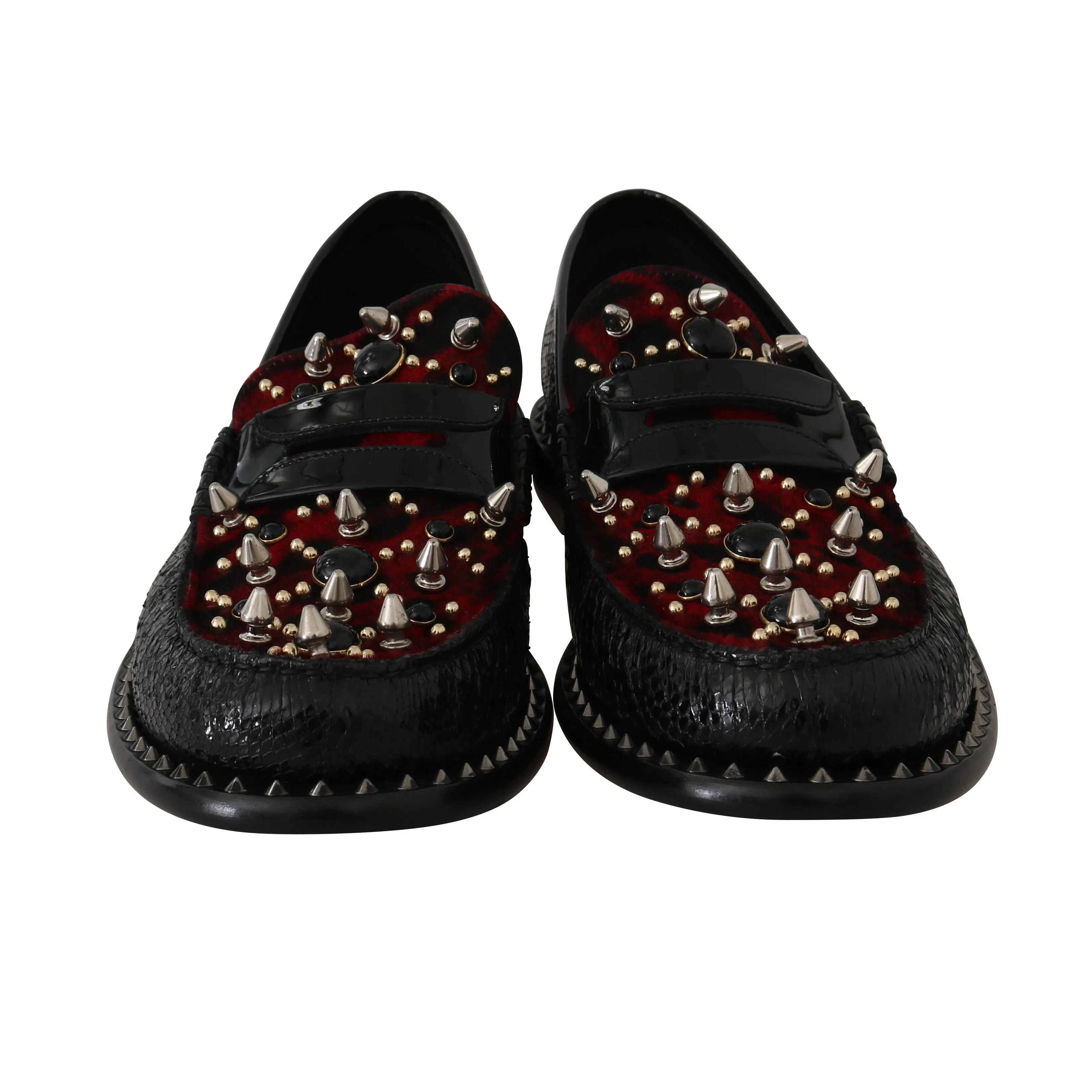 Moccasins Black Snakeskin Loafers