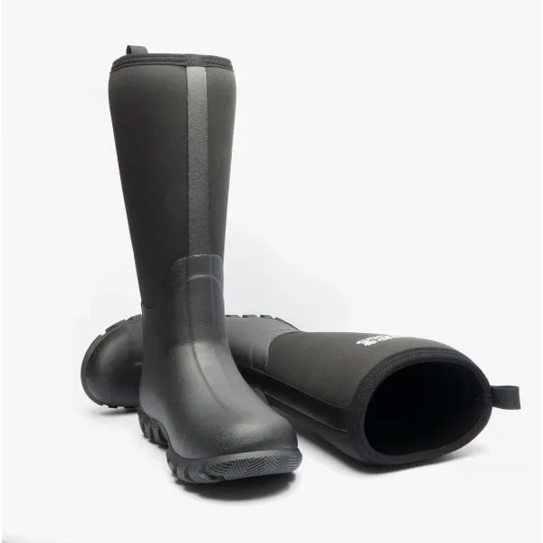 Mud Dogs RUTLAND TALL Neoprene Wellington Boots Black