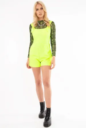 Neon Green Buckle Strap Playsuit - Halo