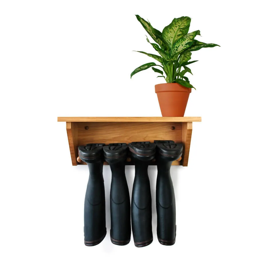 Oak Wall Hanging Welly Rack (2 pair)