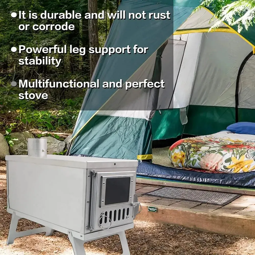 Outdoor Heater Tent Stove Portable Quick Assable Heater Wood Burning Stove Heating Furance for Camping Hiking Backpacking Tools