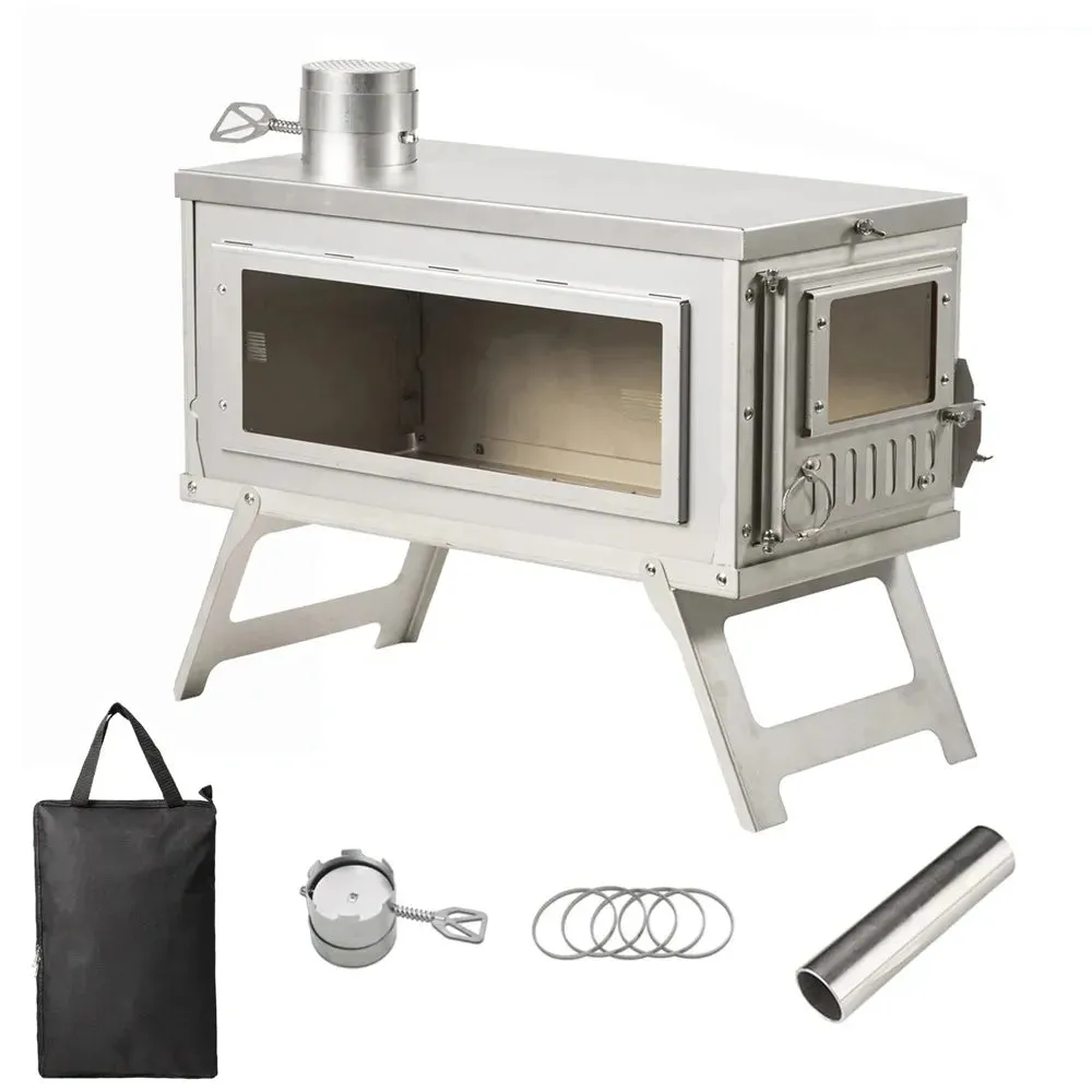 Outdoor Heater Tent Stove Portable Quick Assable Heater Wood Burning Stove Heating Furance for Camping Hiking Backpacking Tools