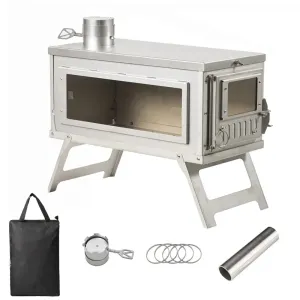 Outdoor Heater Tent Stove Portable Quick Assable Heater Wood Burning Stove Heating Furance for Camping Hiking Backpacking Tools