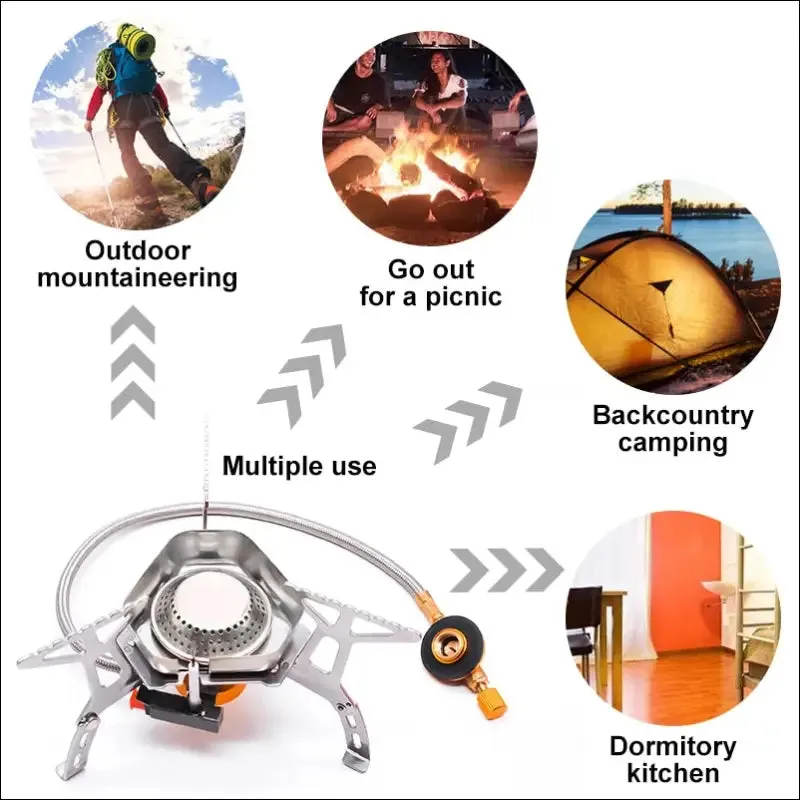 Pacoone tourist burner camping wind proof gas stove outdoor strong fire stove heater portable