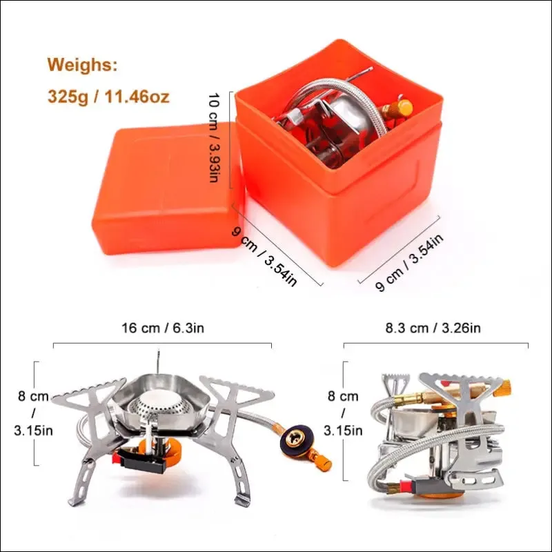 Pacoone tourist burner camping wind proof gas stove outdoor strong fire stove heater portable