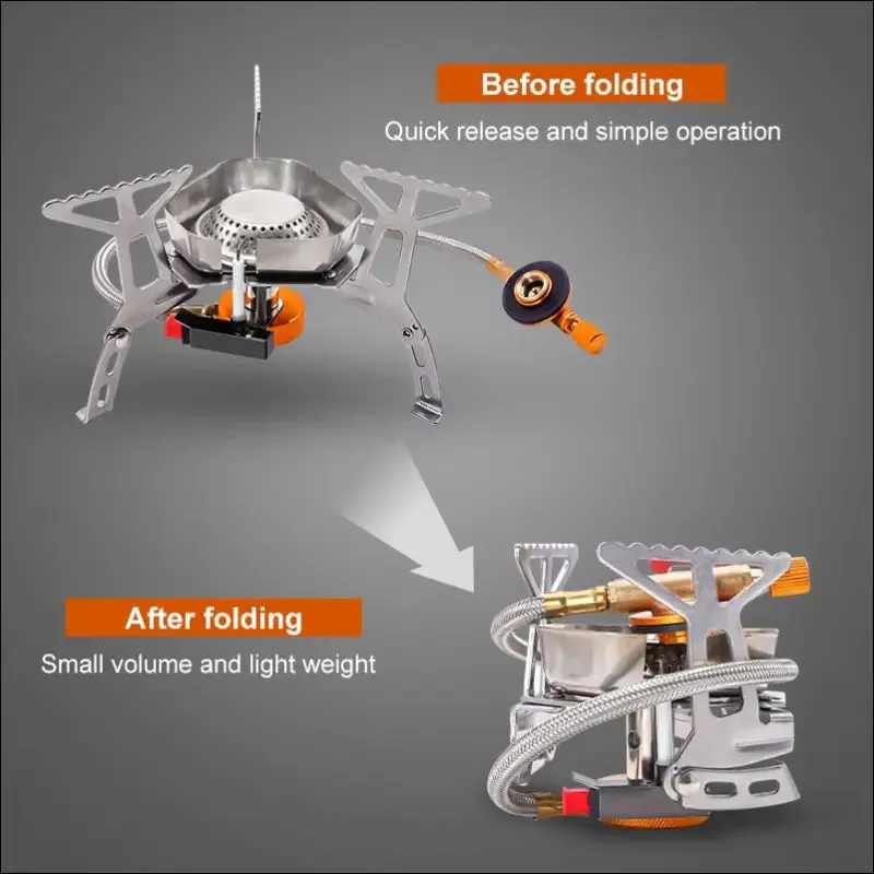 Pacoone tourist burner camping wind proof gas stove outdoor strong fire stove heater portable