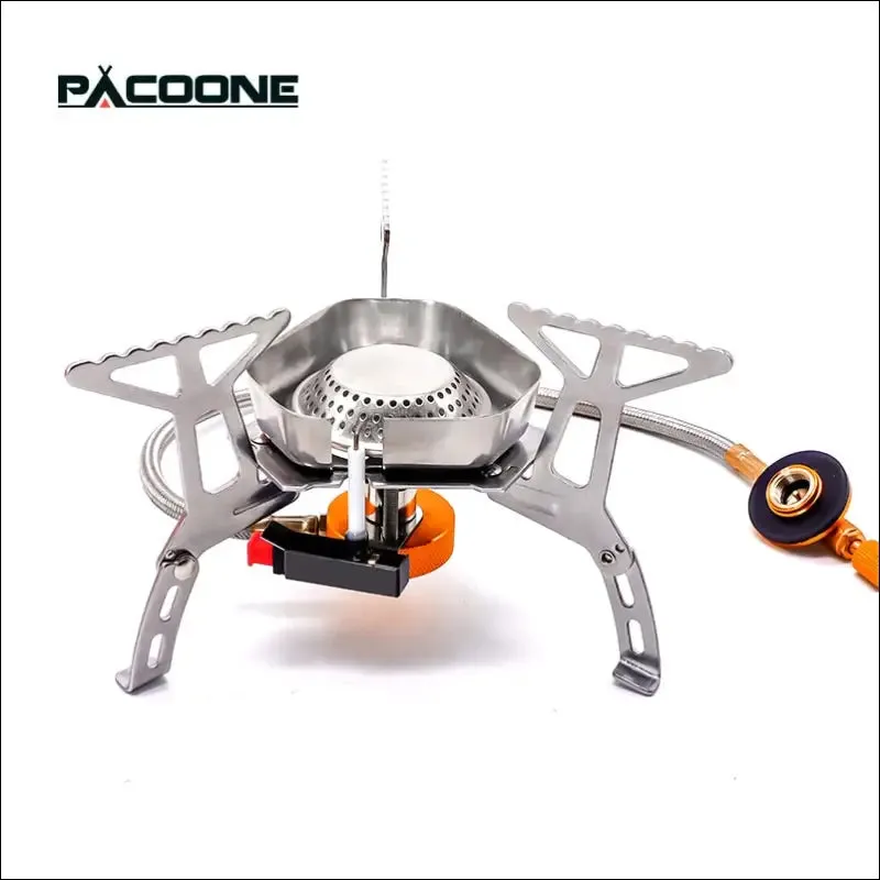 Pacoone tourist burner camping wind proof gas stove outdoor strong fire stove heater portable
