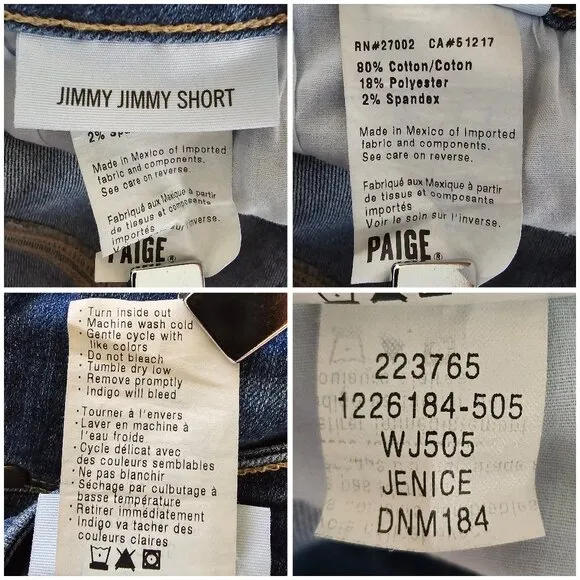 Paige Jimmy Jimmy Jenice Rolled Cuff Denim Jean Shorts