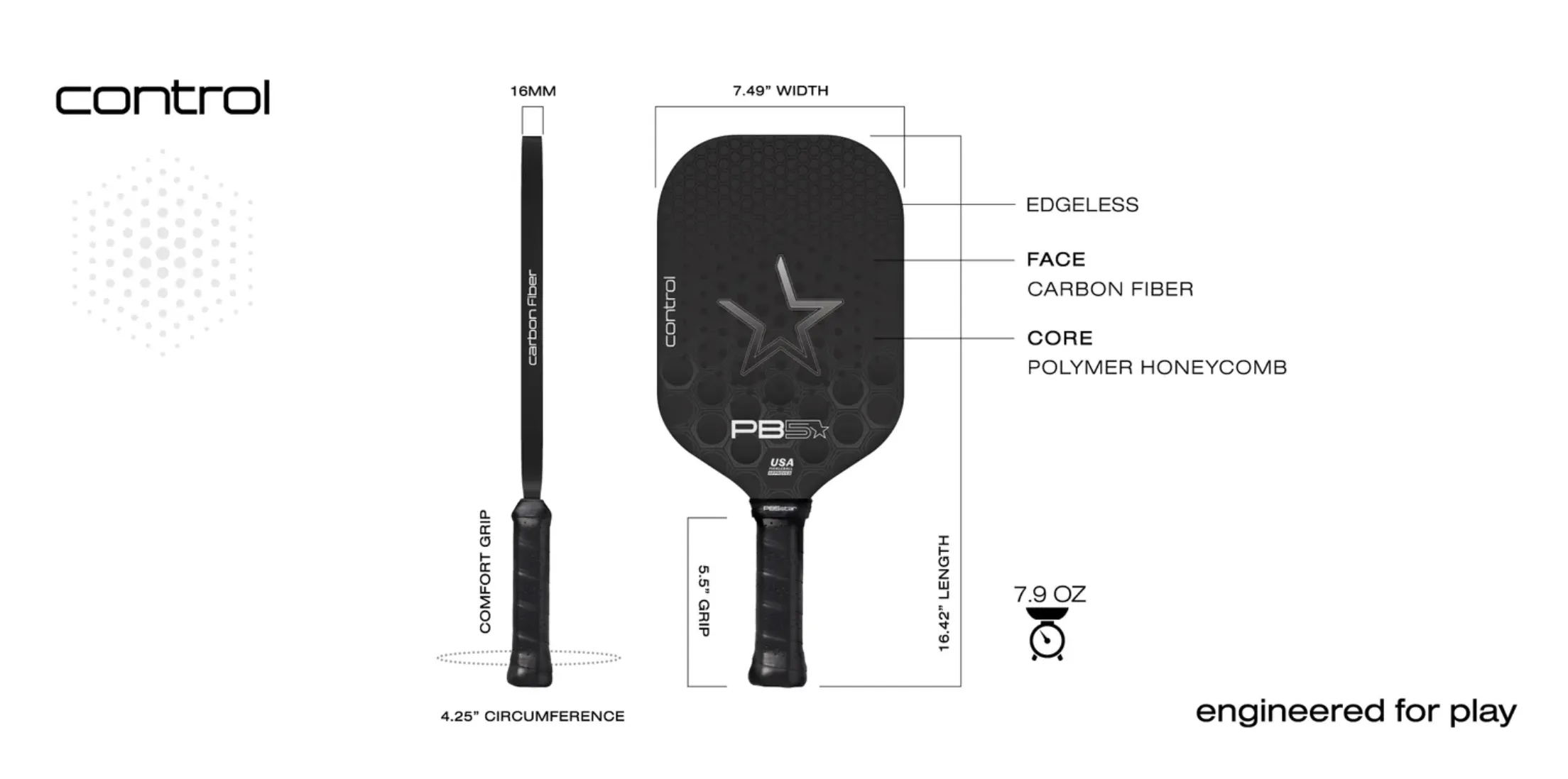 PB5-STAR CONTROL PADDLE | BLACK