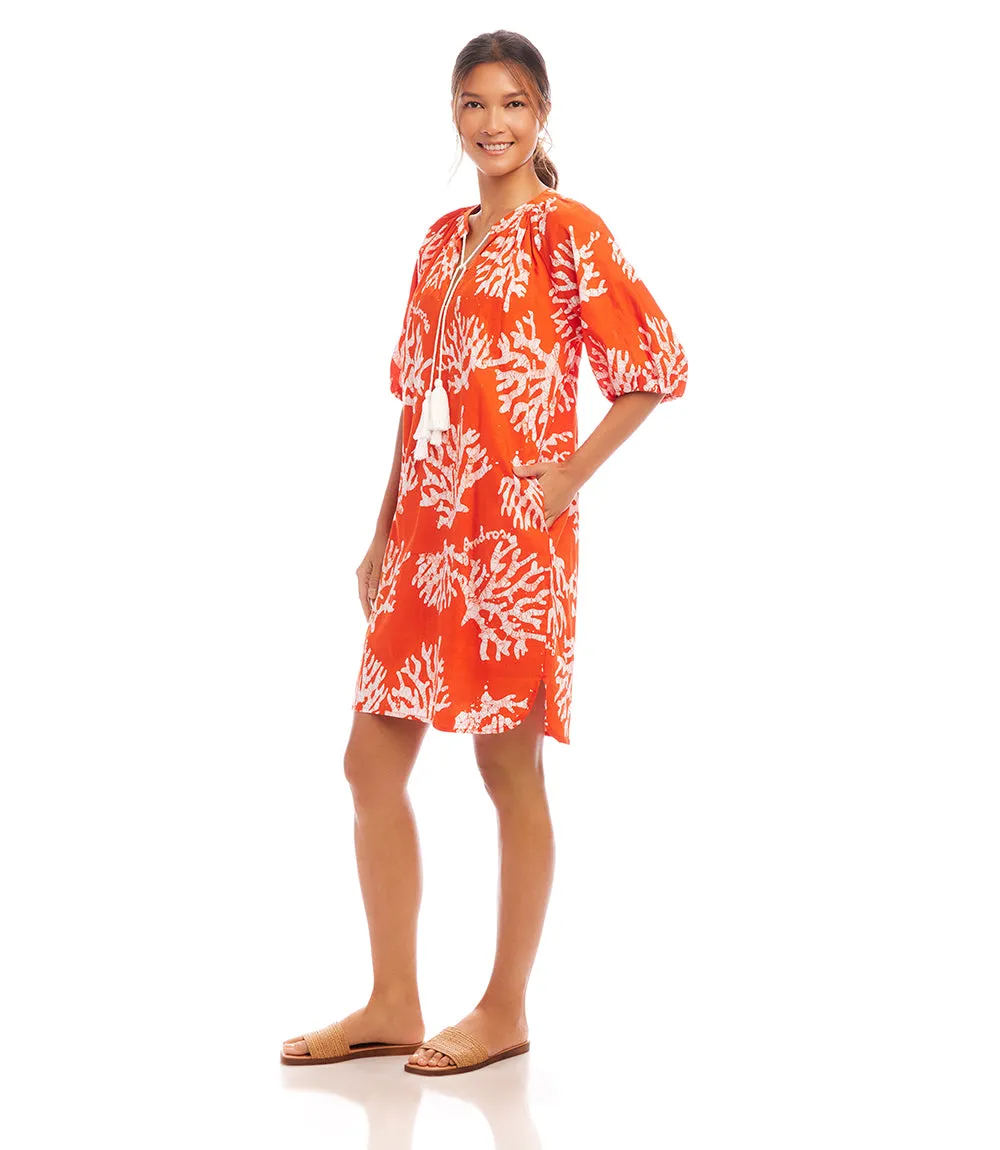 Petite Size Puff Sleeve Tassel Dress