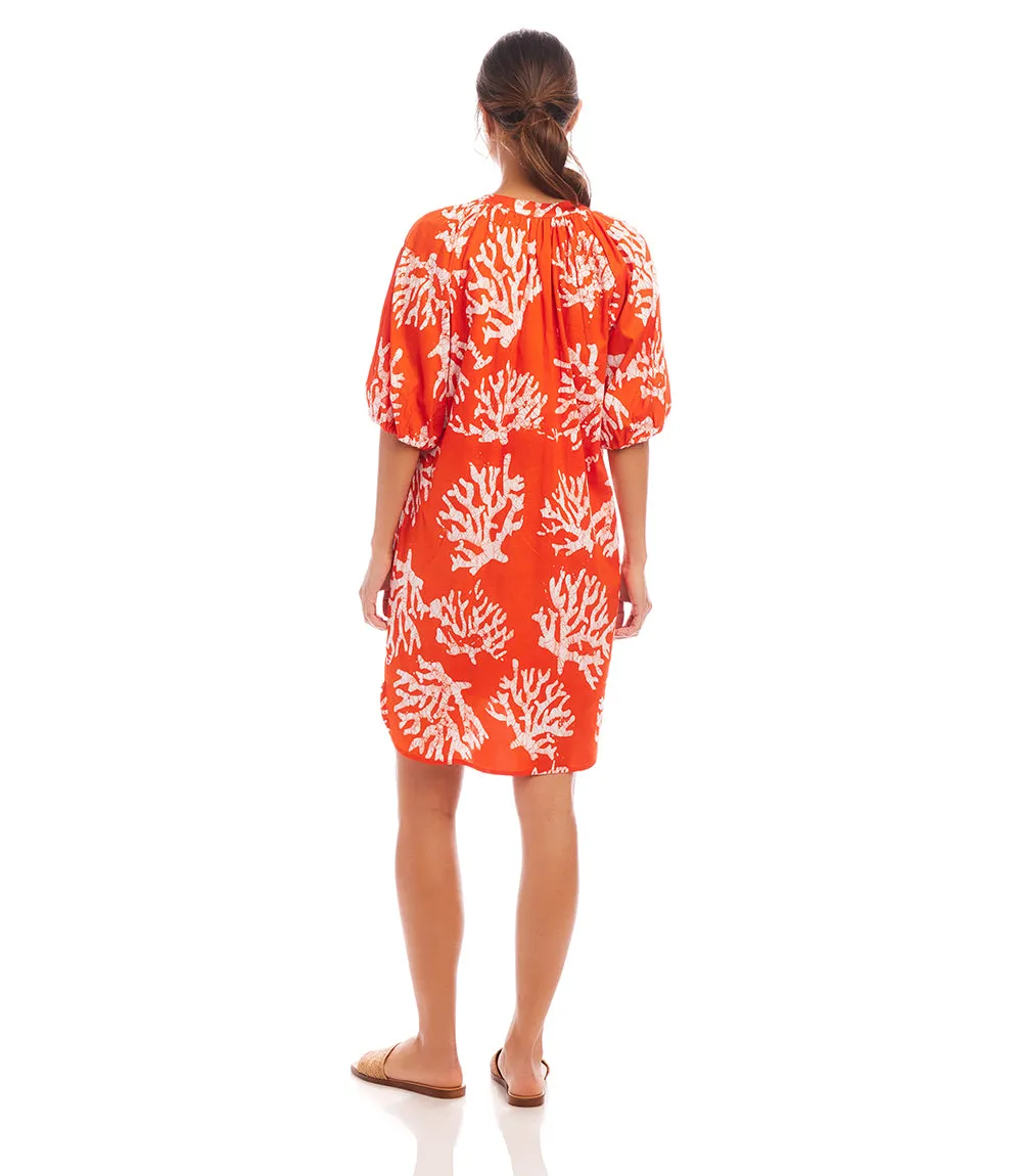 Petite Size Puff Sleeve Tassel Dress