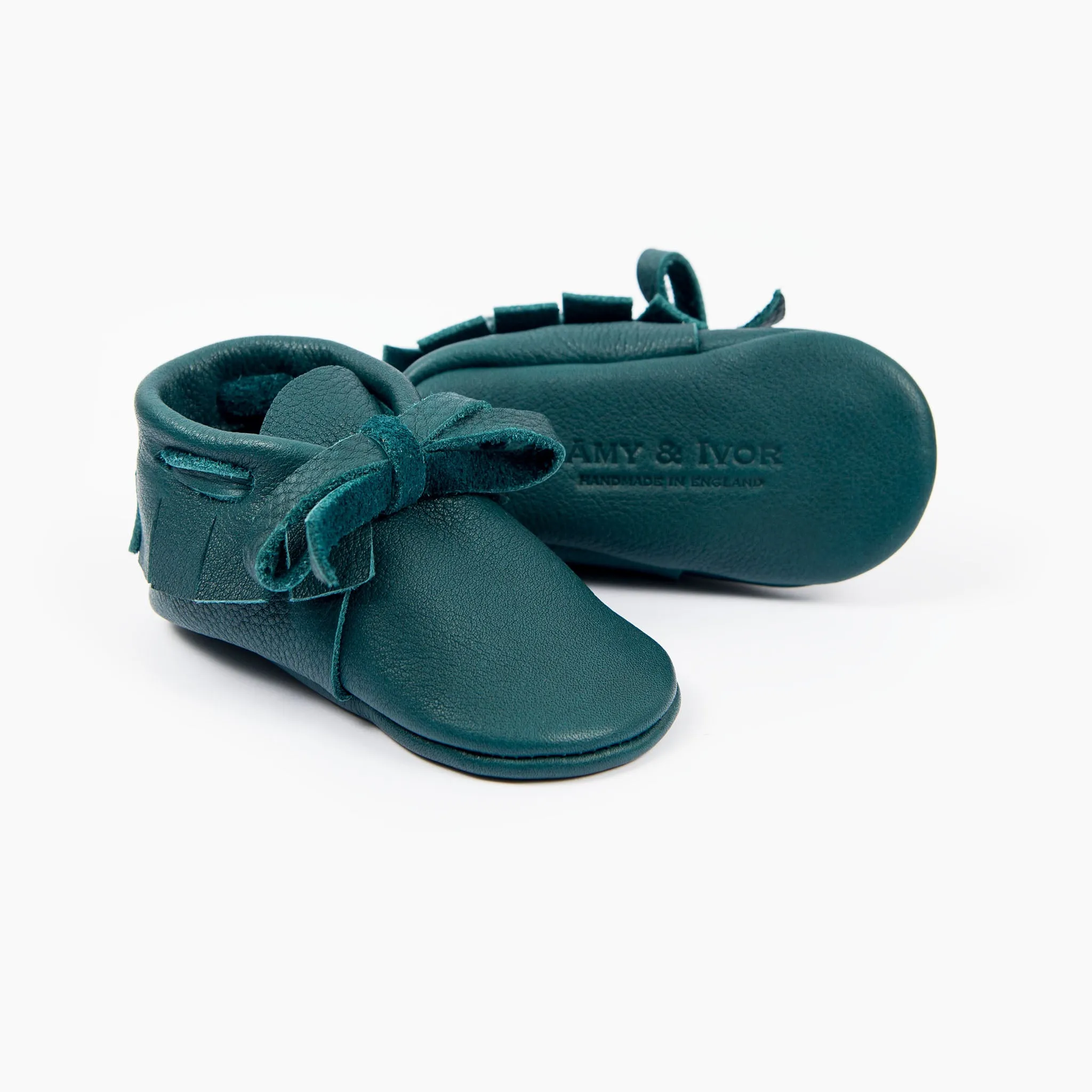 PETROL LACED MOCCASINS
