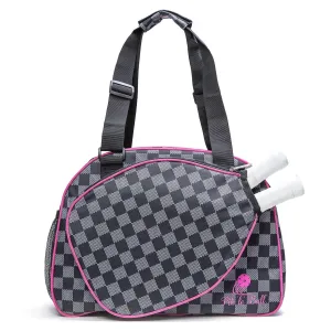 Pik'le'ball Women's Sport Tote - Checkered Chic Black