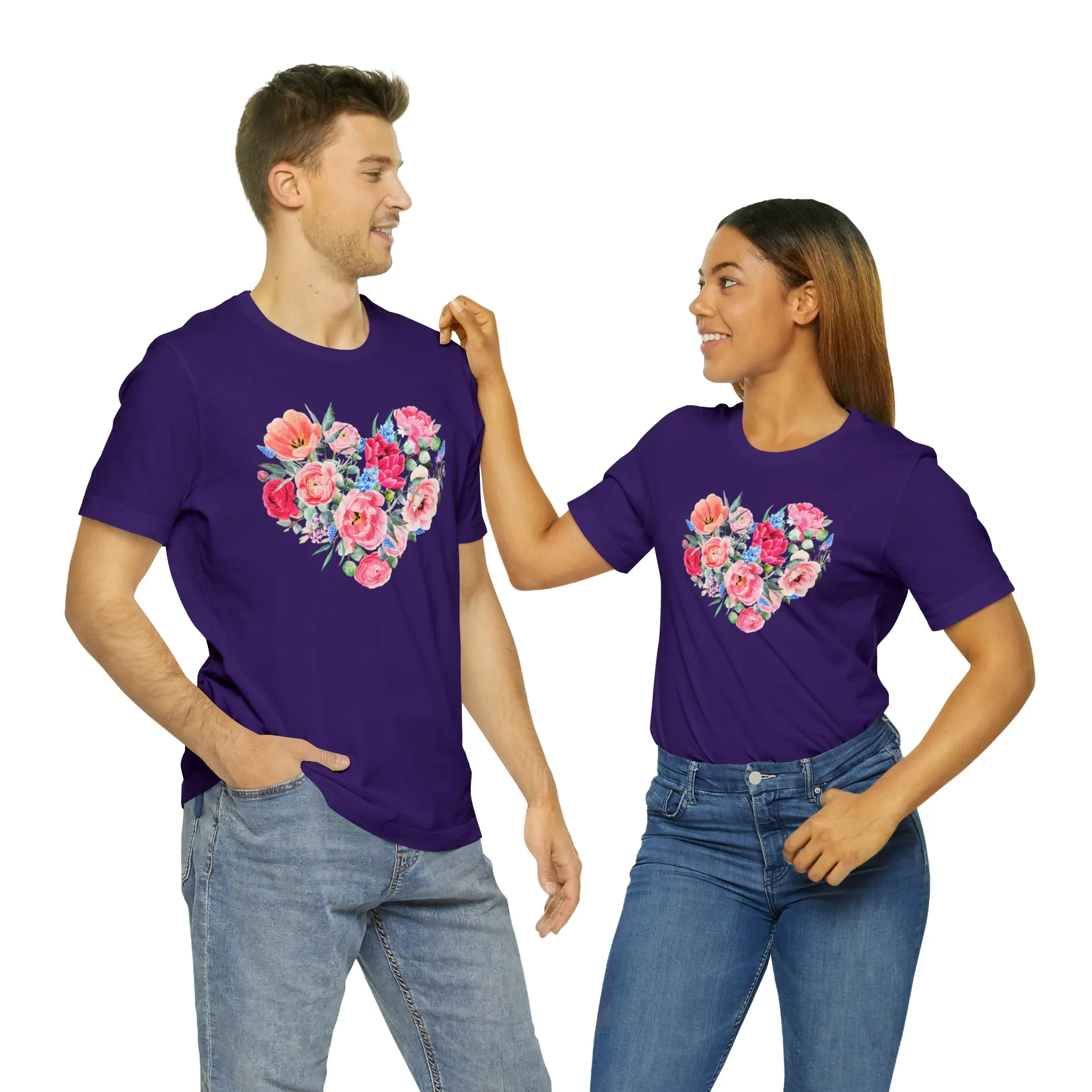 Pink and Rose Heart T-Shirt | Wonderful Mom Tee |  Bella Canvas 3001 Unisex |  Mama Short Sleeve Tshirt