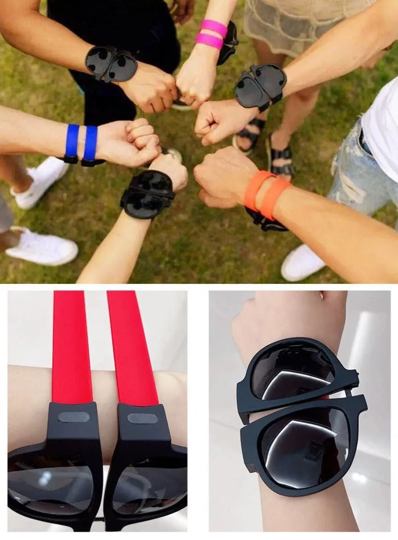 Polarized Folding Wristband Sunglasses, Unisex