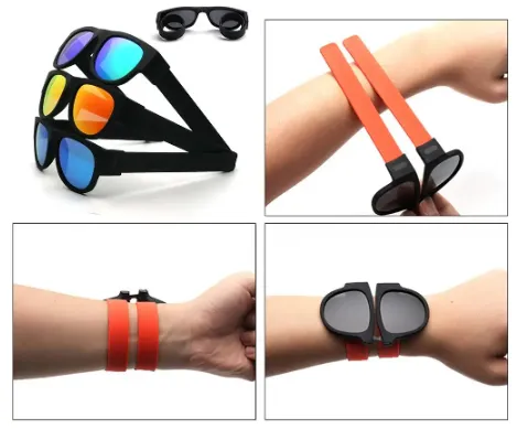 Polarized Folding Wristband Sunglasses, Unisex
