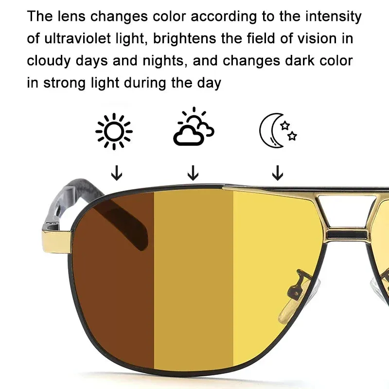 Polarized Photochromic Sunglasses for Day and Night Use