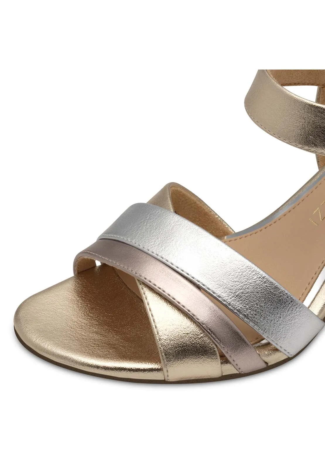 Print Glam Heel Sandal - Gold