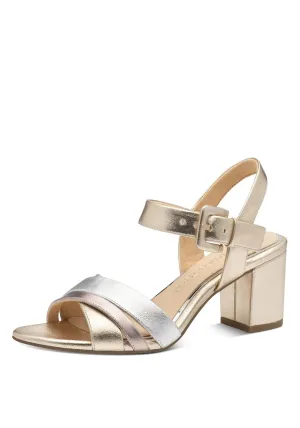 Print Glam Heel Sandal - Gold